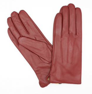 Dámské bordó kožené rukavice flísová podšívka - Fiebig Velikost Rukavice: 6,5