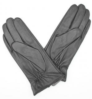 Dámské černé kožené rukavice vlněná podšívka - Fiebig Velikost Rukavice: 6,5