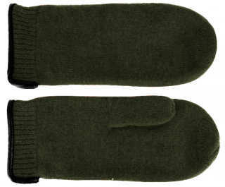 Dámské zelené pletené vlněné palčáky  -  Fiebig Velikost Rukavice: 7 (M)