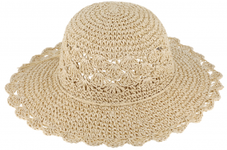 Dámský béžový letní klobouk Cloche - nemačkavý letní klobouk s větší tvarovatelnou krempou Velikost: Unisize (S-XL)
