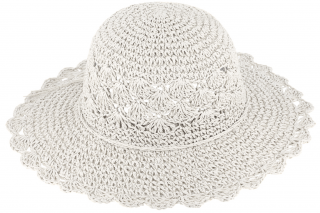 Dámský bílý letní klobouk Cloche - nemačkavý letní klobouk s větší tvarovatelnou krempou Velikost: Unisize (S-XL)