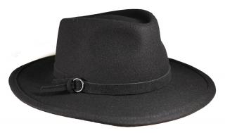 Dámský černý nemačkavý fedora klobouk - Leo Velikost: 57 cm (M)