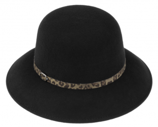 Dámský černý plstěný Cloche - Fiebig Velikost: 59 cm (L)