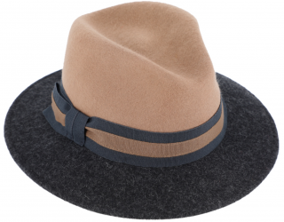 Dámský dvoubarevný plstěný klobouk od Fiebig - Aisha Camel Velikost: 55 cm  (S)