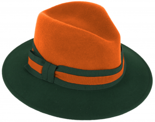 Dámský dvoubarevný plstěný klobouk od Fiebig - Aisha Orange Velikost: 55 cm  (S)