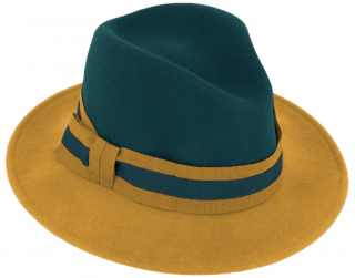 Dámský dvoubarevný plstěný klobouk od Fiebig - Aisha Petrol Velikost: 55 cm  (S)