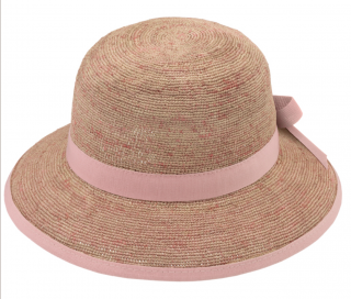 Dámský letní nemačkavý slaměný klobouk Cloche  - Crochet Cloche Rose Melanž Velikost: Unisize (S-XL)