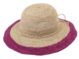 Dámský letní nemačkavý slaměný klobouk Cloche s barevným okrajem - Crochet Cloche Velikost: Unisize (S-XL)
