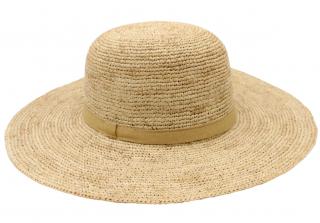 Dámský letní nemačkavý slaměný (raffie) klobouk Cloche  - Crochet Cloche Big Brim Velikost: Unisize (S-XL)