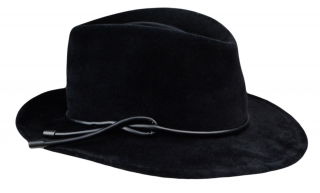 Dámský luxusní černý klobouk z králičí plsti - velur - Pita Velikost: 57 cm (M)