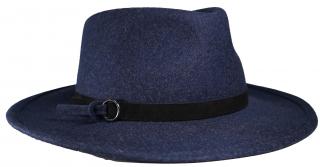 Dámský modrý nemačkavý fedora klobouk - Leo Velikost: 55 cm  (S)