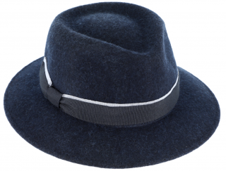 Dámský modrý zimní plstěný klobouk od Fiebig - Lara Velikost: 56 cm