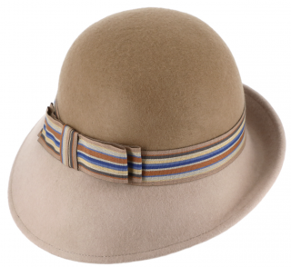 Dámský plstěný Camel klobouček Cloche - Fiebig Velikost: 57 cm (M)