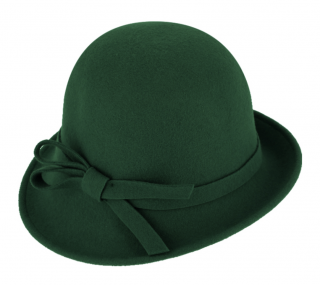 Dámský plstěný zelený klobouček Cloche - Fiebig Velikost: Unisize (S-XL)