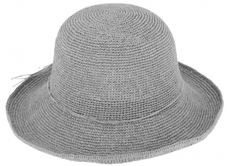 Dámský šedý letní klobouk Cloche - nemačkavý letní klobouk s větší tvarovatelnou krempou Velikost: Unisize (S-XL)