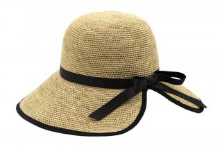 Dámský slaměný klobouk crochet s velkou tvarovatelnou krempou - Marone Velikost: Unisize (S-XL)