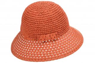Dámský terakotový letní slaměný klobouk Cloche - Seeberger Velikost: Unisize (S-XL)