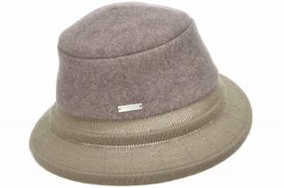 Dámský vlněný klobouček cloche s pletenou krempou - Seeberger Velikost: Unisize (S-XL)