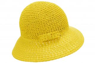 Dámský žlutý letní slaměný klobouk Cloche - Seeberger Velikost: Unisize (S-XL)