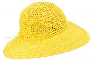 Dámský žlutý nemačkavý letní slaměný klobouk Big brim - Seeberger Velikost: Unisize (S-XL)