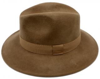 Fedora Crushable -  klobouk vlněný od Fiebig - hnědý se stuhou - unisex Velikost: 56 cm