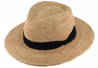 Fedora Raffia - slaměný béžový klobouk - Bestseller Velikost: 55 cm  (S)