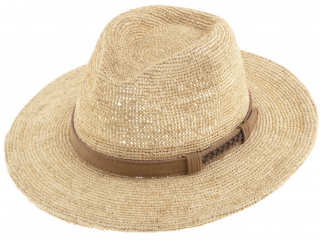 Fedora Raffia - slaměný béžový klobouk - Bestseller Velikost: 57 cm (M)