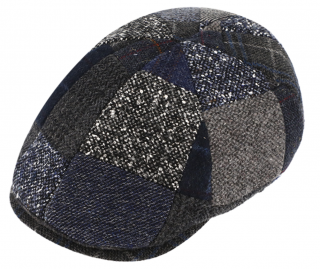 Gatsby modrá bekovka od Fiebig - Vlna / 6-Panel Cap  Gatsby Patchwork Bakerboy Velikost: 61 cm (XL)