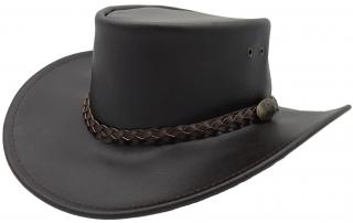 Hnědý australský kožený klobouk - Swagman Jacaru Velikost: 61/62cm (XL)