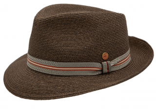Hnědý crushable (nemačkavý) letní klobouk Trilby  - Mayser Maleo, UV faktor 80 Velikost: 60 cm