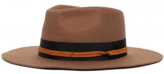 Hnědý klobouk plstěný s širokou krempou - americký klobouk Goorin Bros. - kolekce Midnight Sky Velikost: 57 cm (M)
