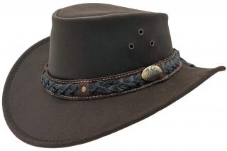 Hnědý kožený klobouk - Bush Tucker Jacaru Velikost: 63/64cm (XXL)