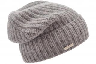 Kašmírová objemná taupe čepice od Seeberger - Big Beanie Cashmere Velikost: Unisize (S-XL)