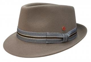 Klasický béžový trilby klobouk Mayser s barevnou stuhou -Troy Mayser Velikost: 57 cm (M)