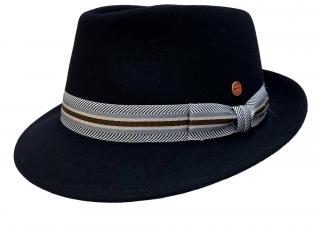 Klasický černý  klobouk Mayser s barevnou stuhou -Troy Mayser Velikost: 57 cm (M)