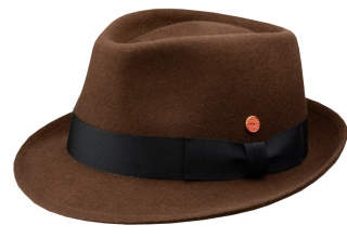 Klasický hnědý trilby klobouk Mayser -Troy Mayser Velikost: 59 cm (L)