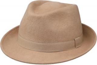 Klasický trilby klobouk vlněný Fiebig  - béžový s béžovou stuhou Velikost: 58 cm