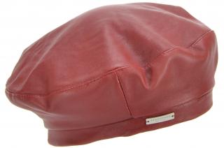 Kožený bordó baret - Basque Leather Velikost: 59 cm (L)