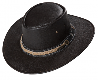 Kožený western klobouk - Stars and Stripes kožený klobouk Velikost: 57 cm (M)