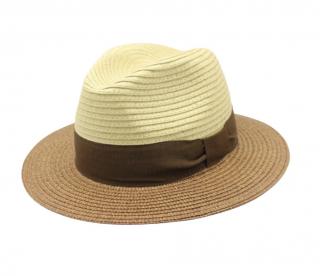 Letní béžový fedora klobouk od Fiebig - Traveller Toyo Velikost: 58 cm