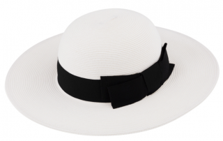 Letní dámský slaměný klobouk Fiebig s širokou krempou - Brim Hat White Velikost: 59 cm (L)