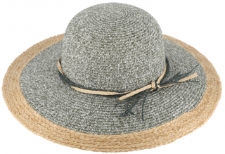 Letní dámský slaměný klobouk Fiebig s širokou krempou zeleni - Brim Hat Base Point Velikost: 57 cm (M)