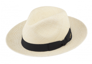 Letní ekvádorská panama Fedora  - ručně pletený klobouk Natur Velikost: 59 cm (L)