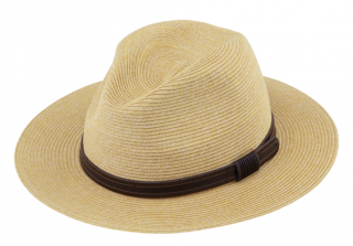 Letní Fedora klobouk s koženým páskem - Fiebig Beige Velikost: 59 cm (L)