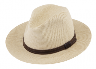 Letní Fedora klobouk s koženým páskem - Fiebig Natur Velikost: 59 cm (L)