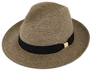 Letní hnědý fedora klobouk od Fiebig - Traveller Toyo Velikost: 55 cm  (S)
