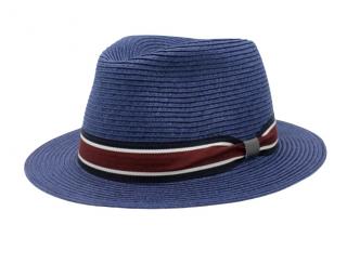 Letní modrý fedora klobouk od Fiebig - Traveller Toyo - modrý Velikost: 61 cm (XL)