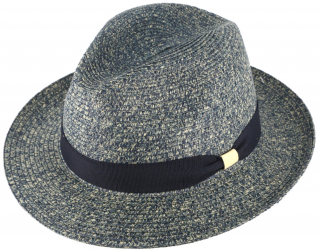 Letní modrý fedora klobouk od Fiebig - Traveller Toyo Velikost: 59 cm (L)