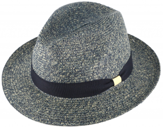 Letní modrý fedora klobouk od Fiebig - Traveller Toyo Velikost: 61 cm (XL)