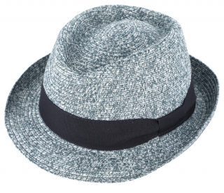Letní modrý klobouk Trilby od Fiebig - Trilby Melange Velikost: 55 cm  (S)